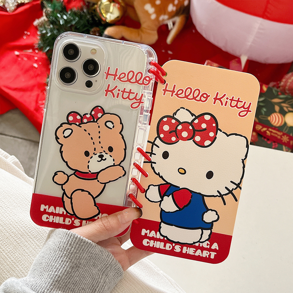KT猫Hello Kitty翻盖书本壳适用iphone16PRO美乐蒂手机壳苹果13/15卡通创意保护套笔记本手机套支架