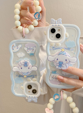 波浪小怪兽适用苹果16手机壳iPhone12PRO玉桂狗卡通TPU光油保护套