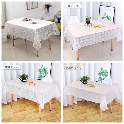 白色印花一次性长方形印花桌布
