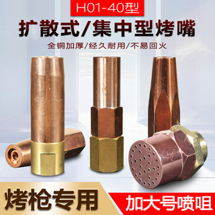 扩散式烤枪喷头H01-40集中型加热炬丙烷火嘴液化煤气烘枪焊咀梅花