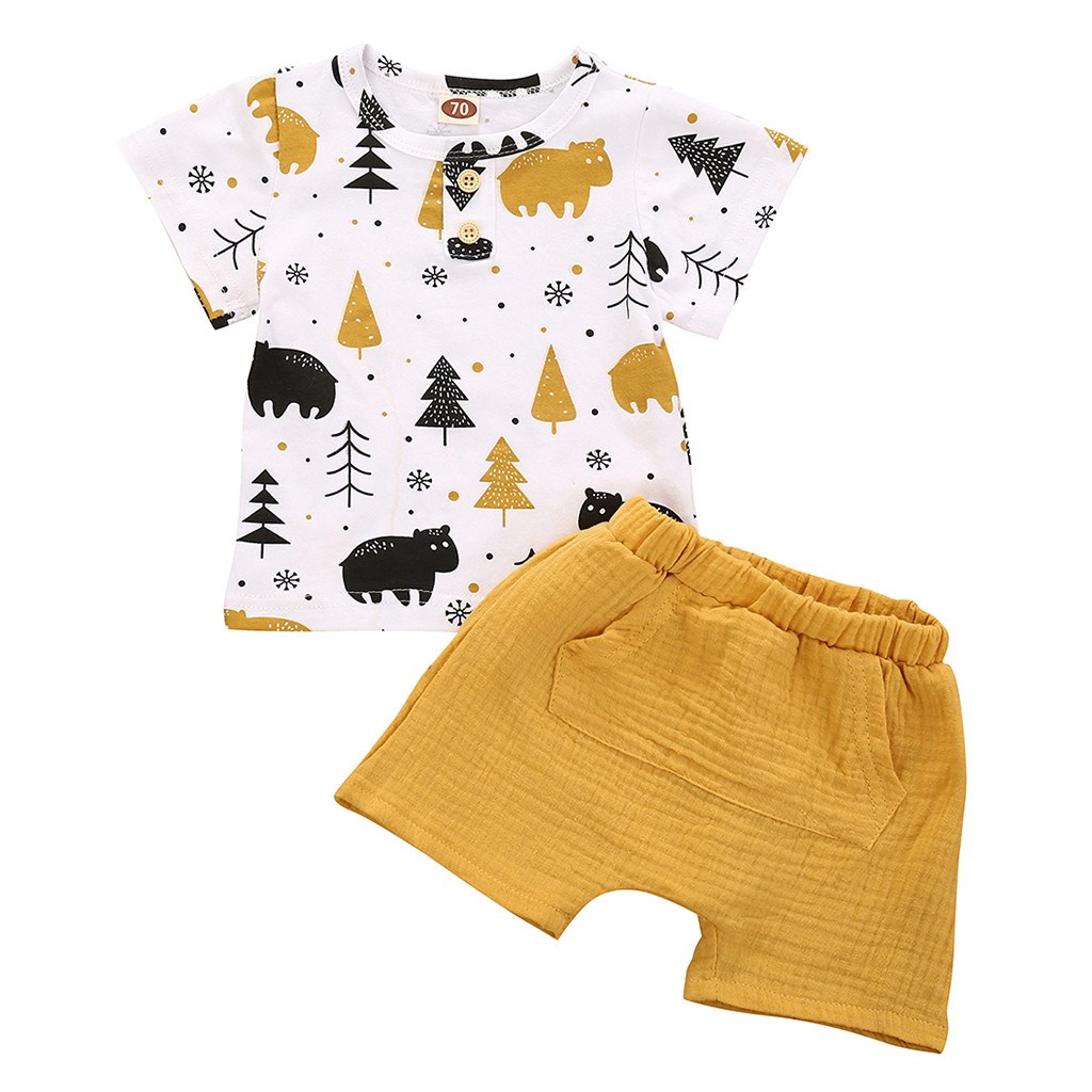 boys baby shorts toddler casual pants kids solid outfits set