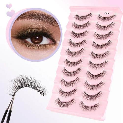 5/10Pairs False Lashes Cat Eye Eyelashes Eyelash Extension 3