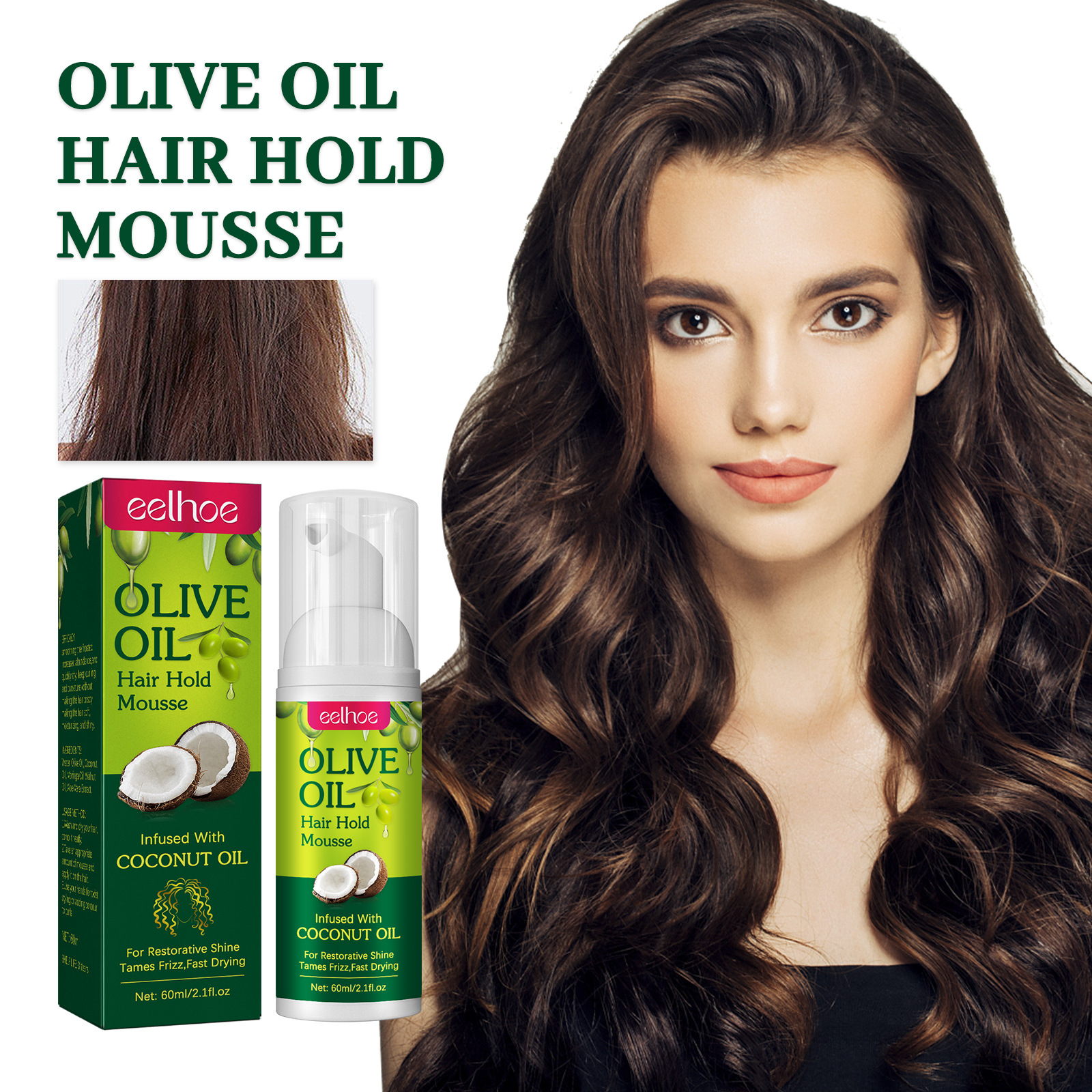 Olive Oil Hair Styling Mousse Curl Styling Moisturising Curl