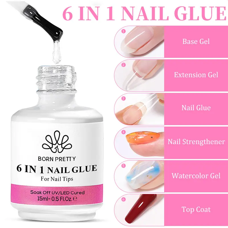 Multi-functional nail art glue adhesive drill reinforcement