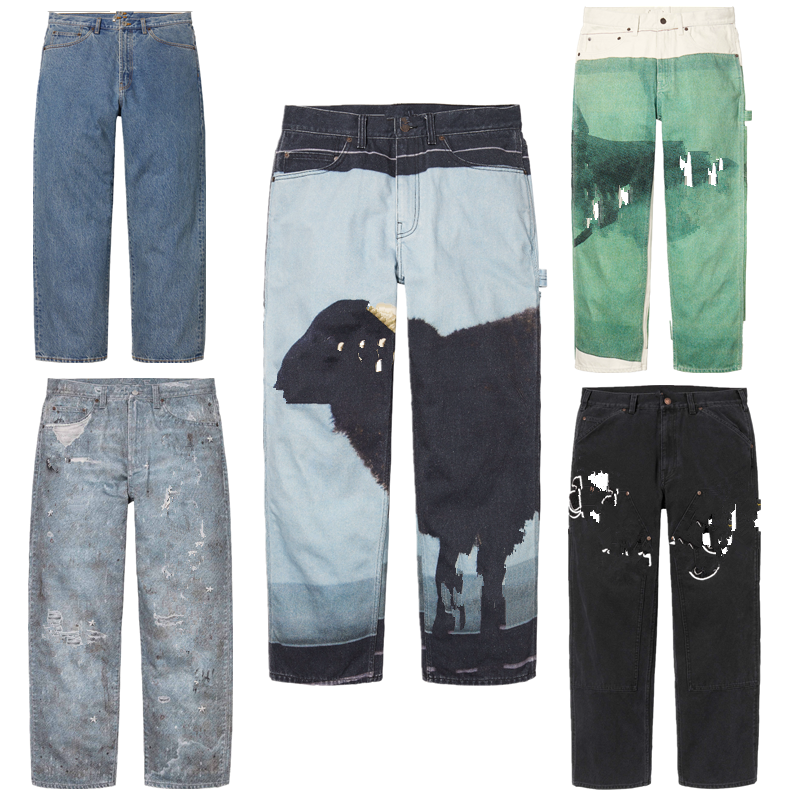 欧美风牛仔裤 Euro-American style hip-hop loose-fitting jeans