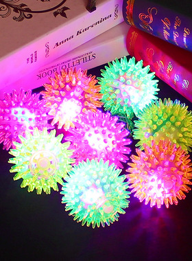 发光闪光按摩弹力小刺球发光跳跳球剌球按摩球会叫跳跳球礼品