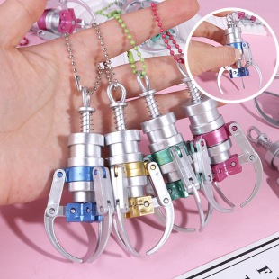 跨境创意娃娃机抓夹可夹仿真mini彩色爪子钥匙扣挂件饰品玩具