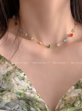 #1433studio串珠项链女款轻奢小众夏天锁骨链高级感气质颈链配饰