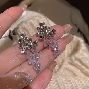 锦绣皇朝感葡萄串冷淡风超仙耳环时髦精致流苏耳饰蚊香盘