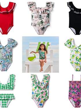 特价 Janie and Jack 女童游泳衣连体分体比基尼UPF50+防晒2-18