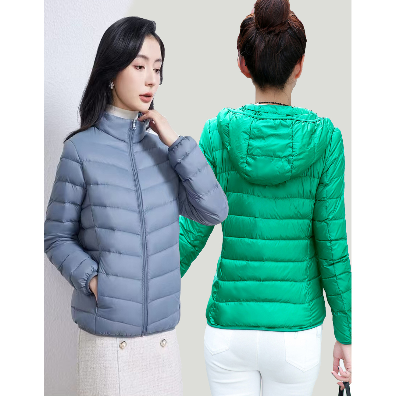 连帽轻薄羽绒服女内胆2025新款