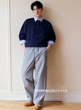 2026年冬季保暖裤男休闲直筒宽松加厚裤子