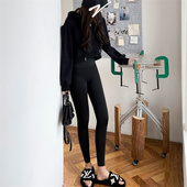 显瘦小黑裤 春季 弹力舒适修身 乳胶高腰芭比裤 女 空气裤