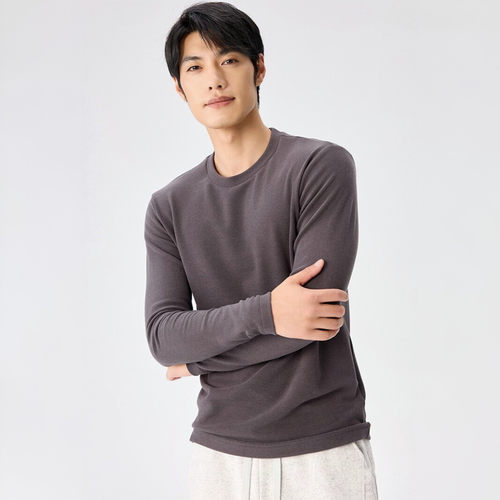 2026年秋冬新男士圆领打底衫保暖内衣高弹修身舒服秋衣可外穿
