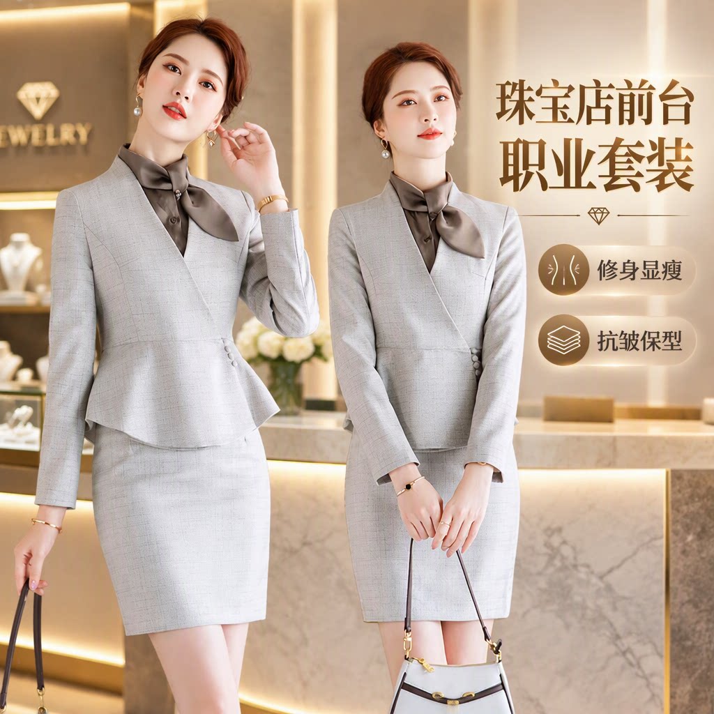 珠宝店工作服女春秋正装前台接待