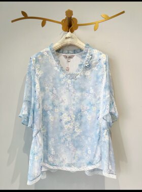 PMAPS1033-52/1880粉红玛丽专柜正品2026春夏款碎花立体绣花短袖