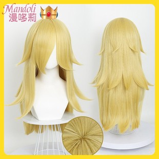 漫哆莉 超级玛丽黛西公主COS假发金色微卷长发仿真头皮顶内扣造型