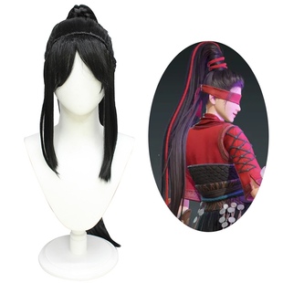 永劫无间宁红夜COS假发 长直发 黑色古风美人尖造型 游戏cosplay