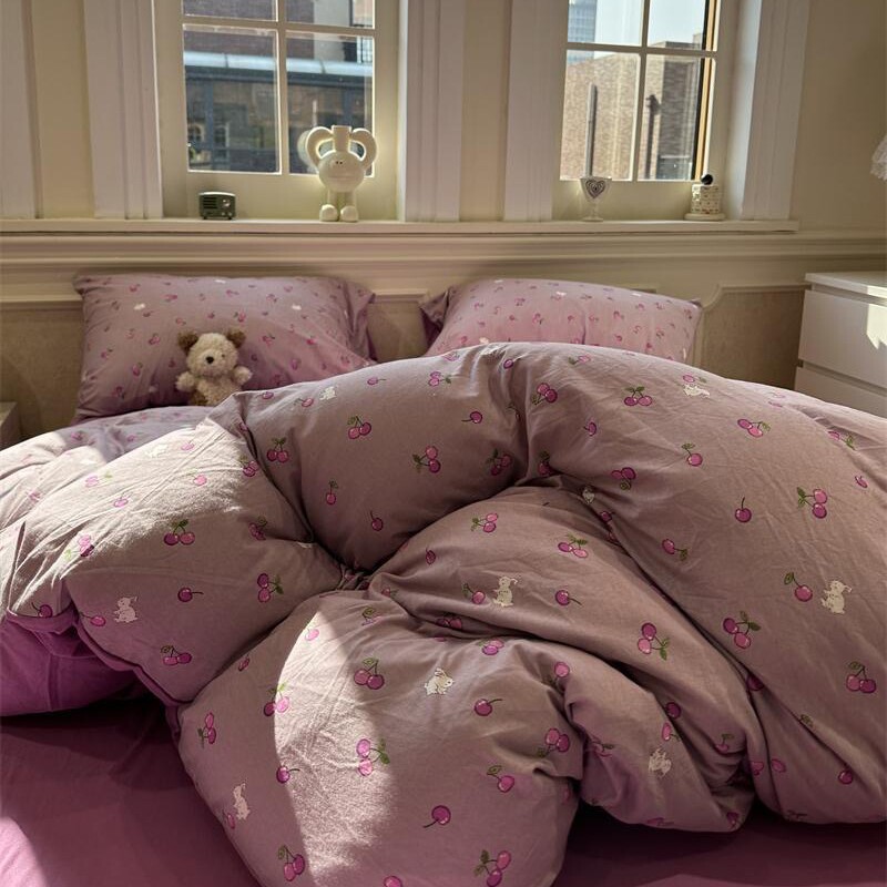 四件套床单床笠针织ins简约亲肤