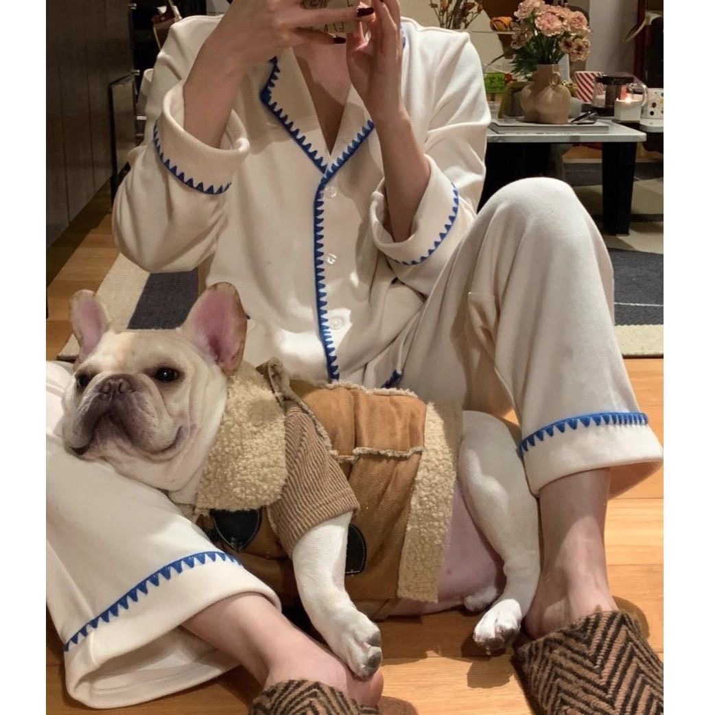 德绒睡衣女秋冬季2025年新款加厚保暖长袖开衫简约休闲可外穿