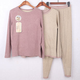 庄泰7212山羊绒桑蚕丝贴护保暖内衣套装女士加厚磨绒秋衣秋裤打底