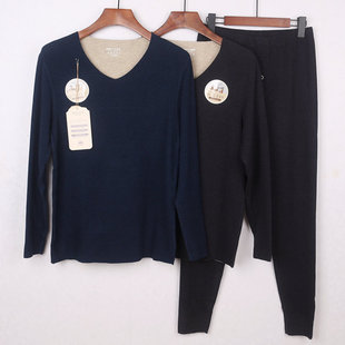 庄泰7610羊绒蚕丝保暖内衣套装男磨绒加厚无痕秋衣秋裤打底女7210