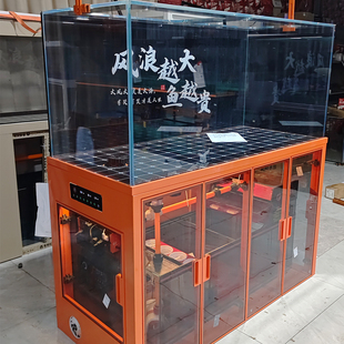 鱼缸定制无管件底滤鱼缸一体拉筋任意水位龙鱼吉罗南美懒人免换水