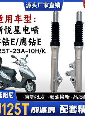 适用豪爵宇钻E 鹰钻E 新悦星踏板车前减震器HJ125T-23A-10H/K前叉