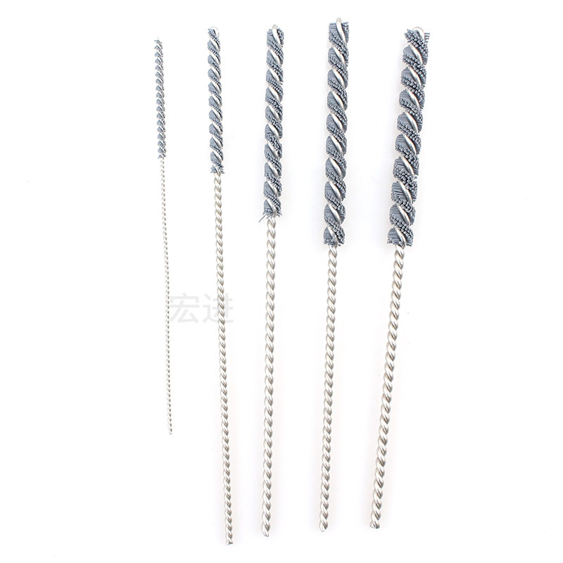 碳化硅管道刷氧化铝磨料丝交叉孔去毛刺圆孔刷2-6工业研磨抛光刷