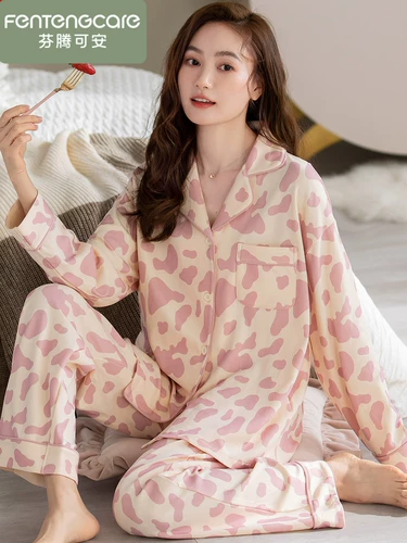 Осенняя демисезонная пижама, хлопковый лонгслив, демисезонный комплект