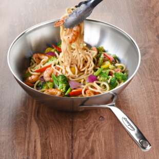 比利时原装进口demeyere APOLLO 5层不锈钢炒锅无涂层30cm炒菜锅