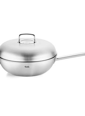 德国原装进口菲仕乐fissler 32cm菁选不锈钢中式炒锅无涂层炒菜锅