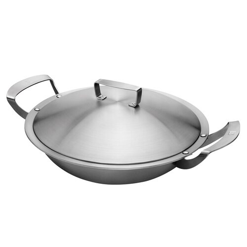 现货德国双立人不锈钢Gourmet炒菜锅32cm/28cm无涂层双耳中式炒锅
