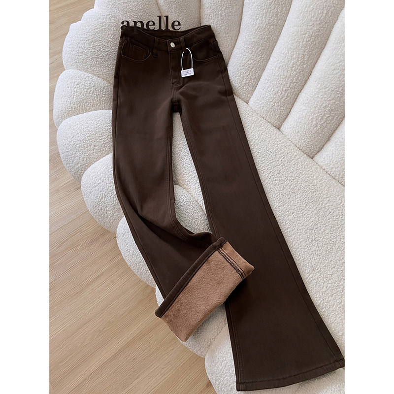 咖色加绒加厚微喇牛仔裤女2026新款春季高腰显瘦百搭小个子喇叭裤,女装/女士精品,牛仔裤,淘宝优惠券,粉丝福利购,淘宝优惠卷
