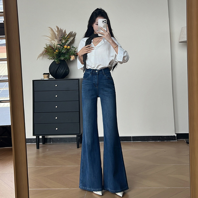 高腰微喇牛仔裤女2025秋季