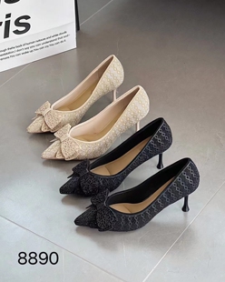 安嘉莉高跟鞋女2024新款夏季气质细跟5cm高级感绝美法式小跟单鞋