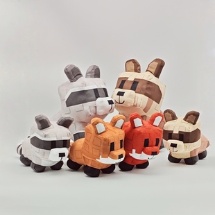 Roblox游戏 grow a garden浣熊毛绒玩具狸猫公仔狐狸玩具儿童礼物