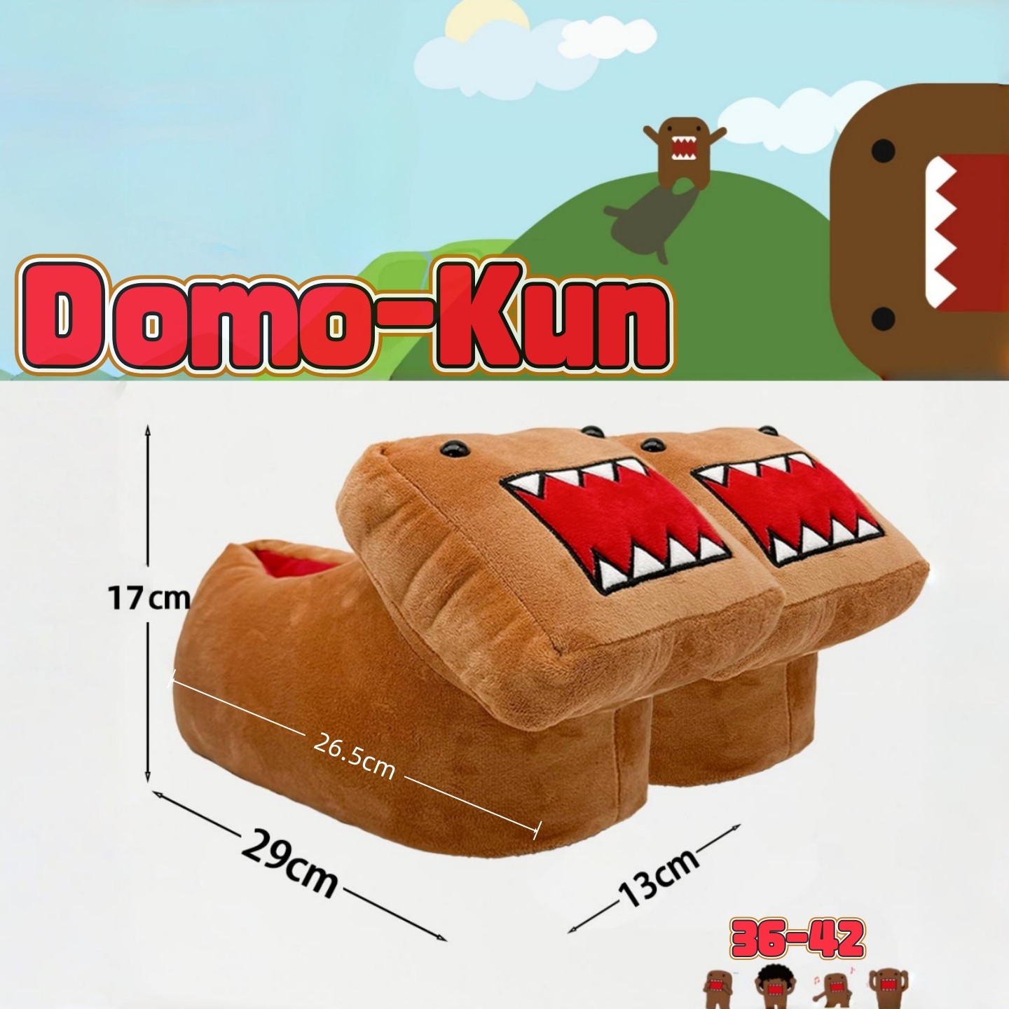 跨境新品domokun多摩君居家卧室冬季毛绒拖鞋特色家居鞋特别礼物,居家布艺,居家棉拖/棉鞋,淘宝优惠券,粉丝福利购,淘宝优惠卷