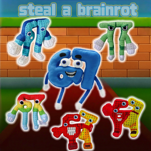 新品StealaBrainrot毛绒玩具窃取脑腐Los 67公仔儿童礼物Q版