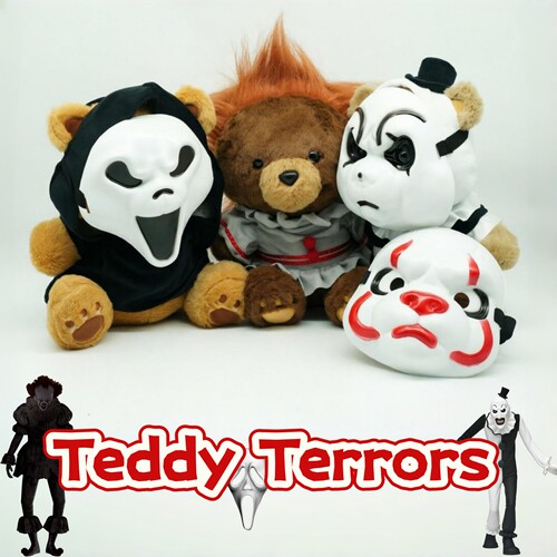 热销Pennywise Teddy Terrors潘尼怀斯恐怖泰迪熊公仔面具熊玩偶