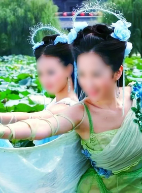 七仙女同款服装欢天喜地公主仙女古装汉服古装剧飘逸舞蹈服演出服