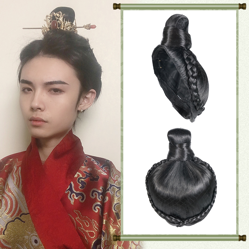 古风汉服男士日常假发古装造型晋制明制简单方便日常半头套发套