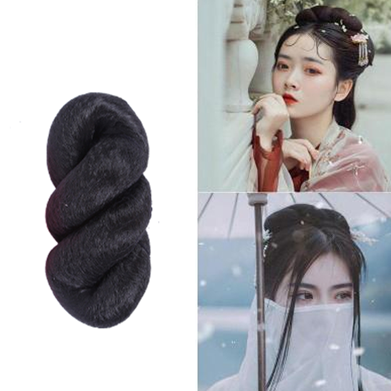古装假发发髻单螺双螺襦裙中国风假发古风汉服造型影楼盘发假发包