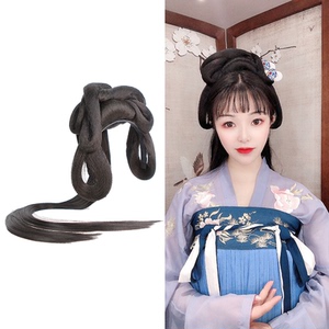 汉服假发头箍懒人发包古装假发一体假发箍古风头饰新手残党配饰