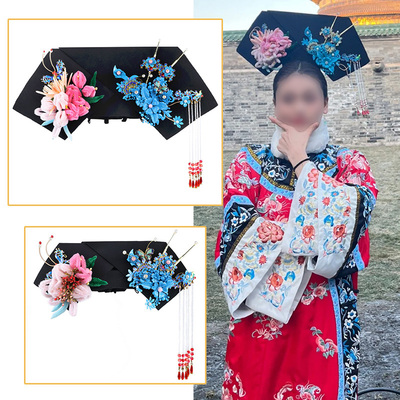 清朝格格旗头古装头饰流苏大拉翅