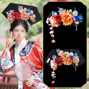 古装头饰清朝后宫娘娘皇后贵妃旗头大拉翅华丽花朵流苏步摇清宫剧