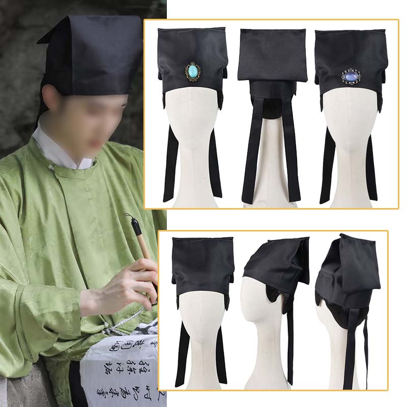 明制汉服帽子飘飘巾庄子巾狐狸书生古装角色扮演书童秀才儒生帽饰