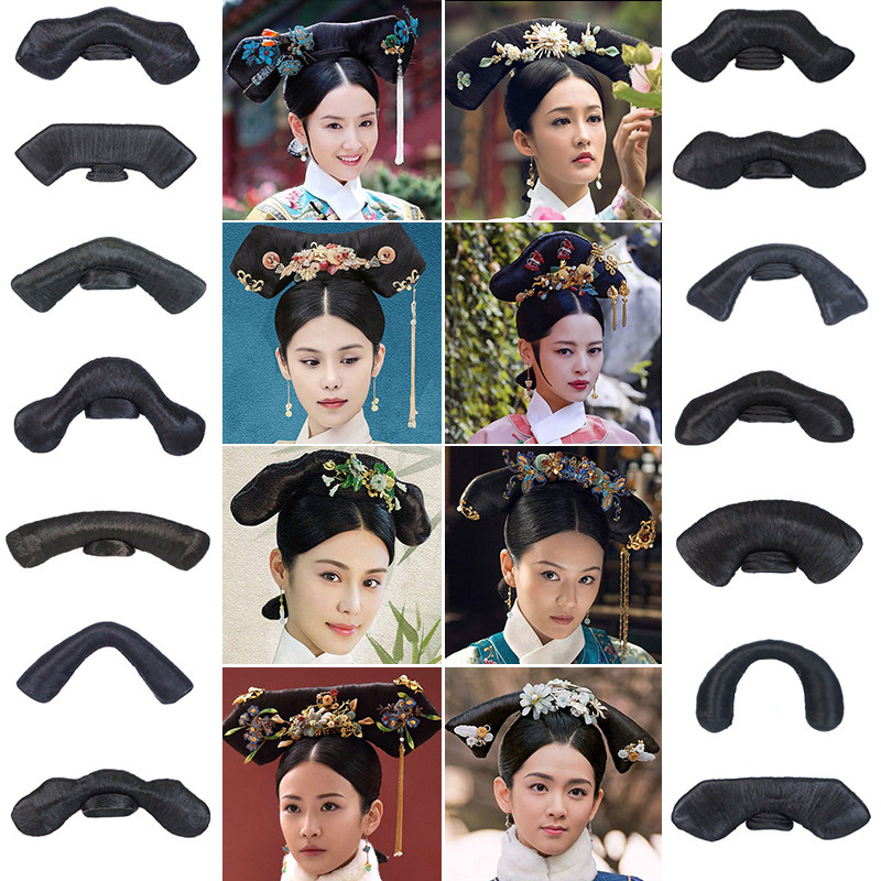 古装如懿传同款旗头假发燕尾影楼写真演出皇后妃子旗装假发旗头