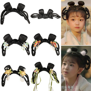 相思小夭同款古风汉服儿童发包头饰长假发古代可爱女童演出发髻