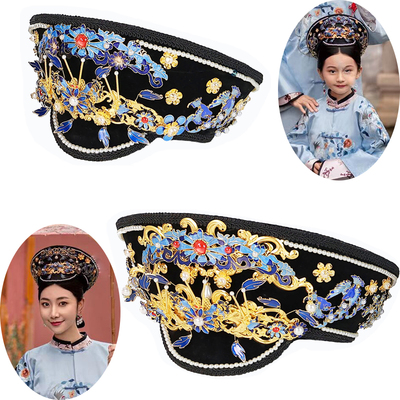清朝满族皇后娘娘佃帽故宫亲子